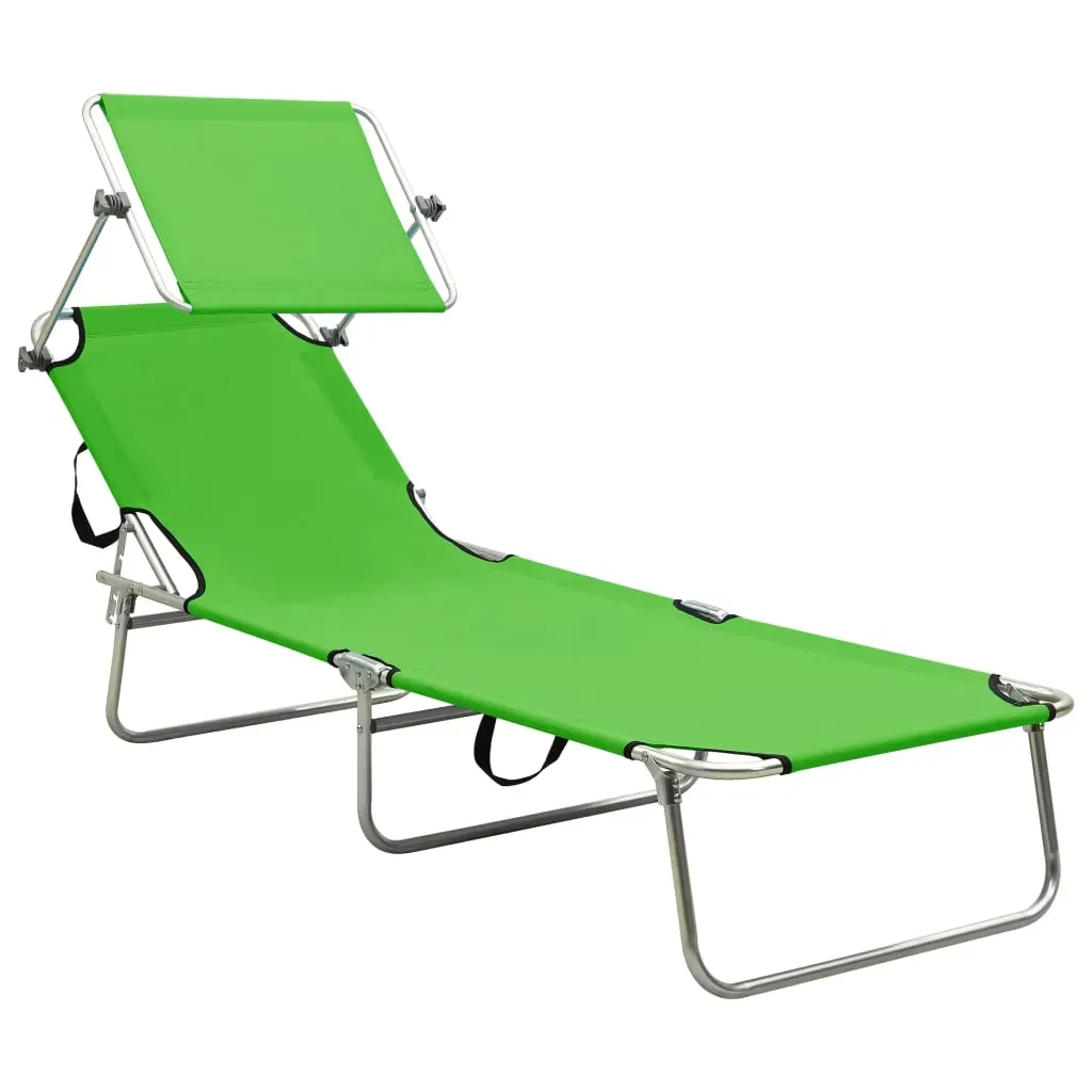Folding Sun Lounger with Canopy Aluminium Price