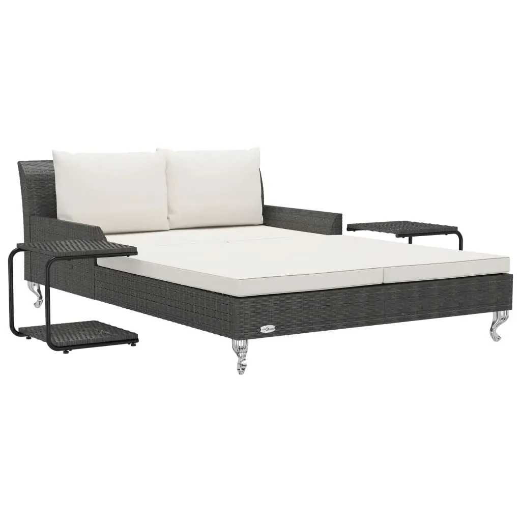 2-Person Garden Sun Bed with Cushions Poly Rattan Price