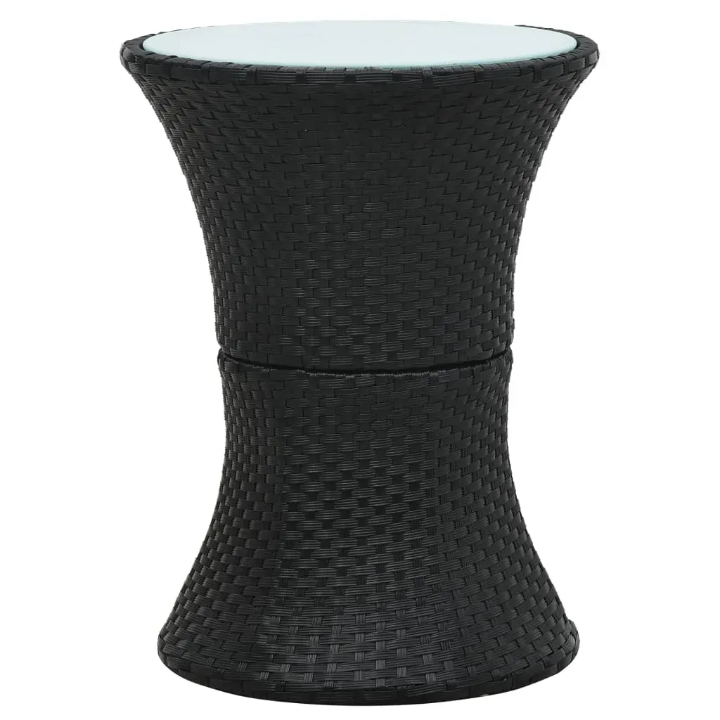 Garden Side Table Drum Shape Poly Rattan Price