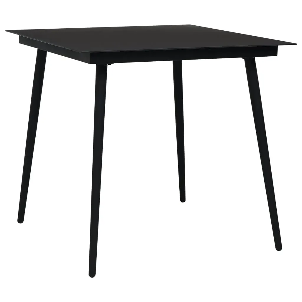 Outdoor Dining Set Cotton Rope and Steel Black Price