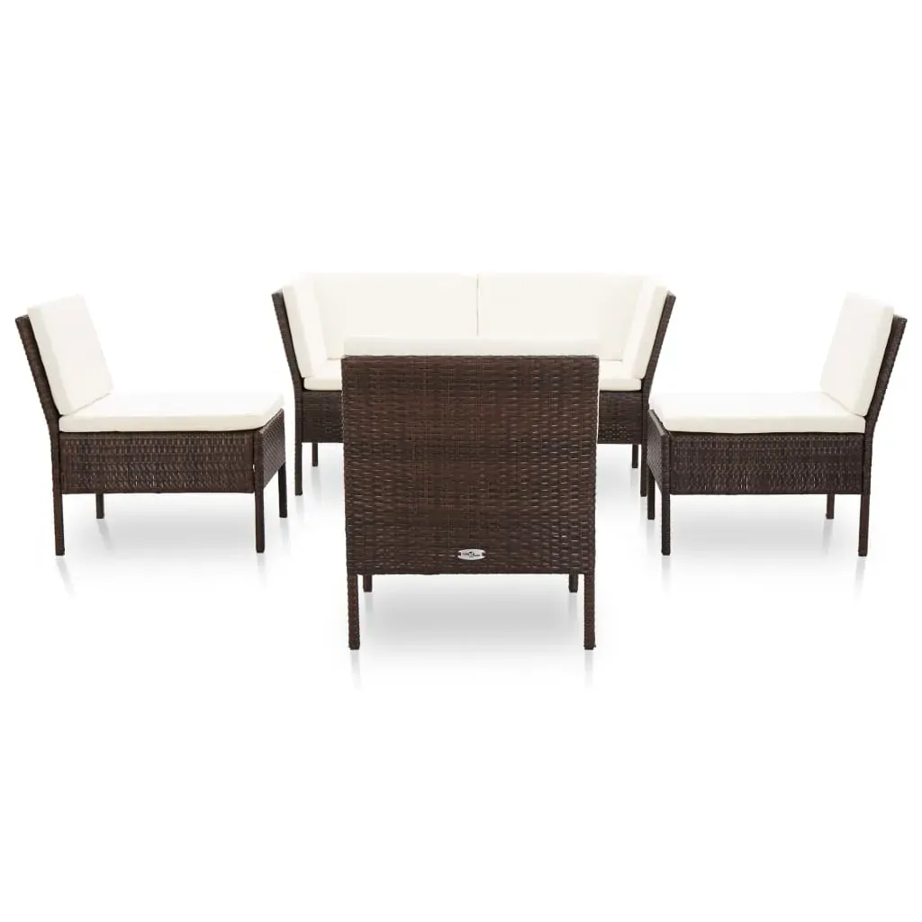 6 Piece Garden Lounge Set with Cushions Poly Rattan Price