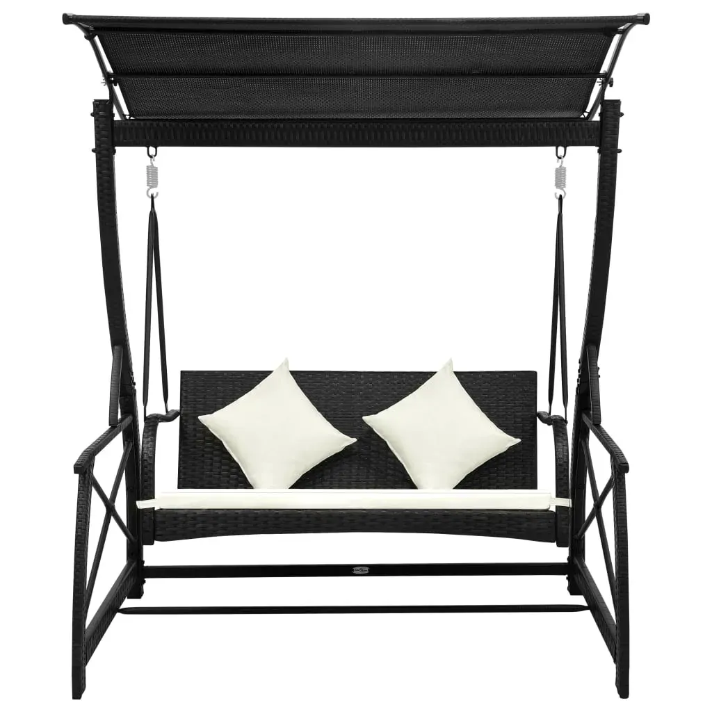 3-Seater Garden Swing Bench with Canopy Poly Rattan Price