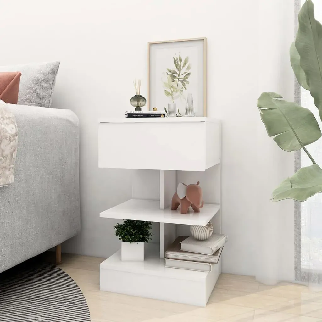 Bedside Cabinet Black 40x35x65 cm Engineered Wood Price