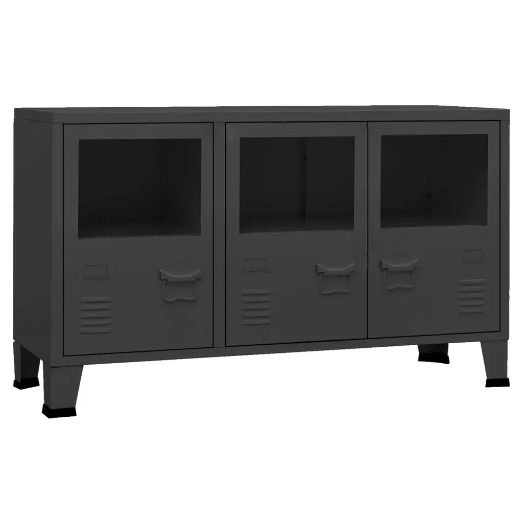 Industrial Sideboard 105x35x62 cm Metal and Glass Price