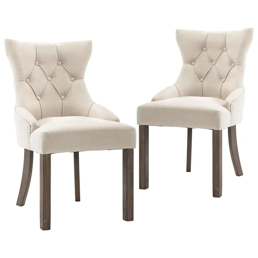 Dining Chairs Beige Fabric Price