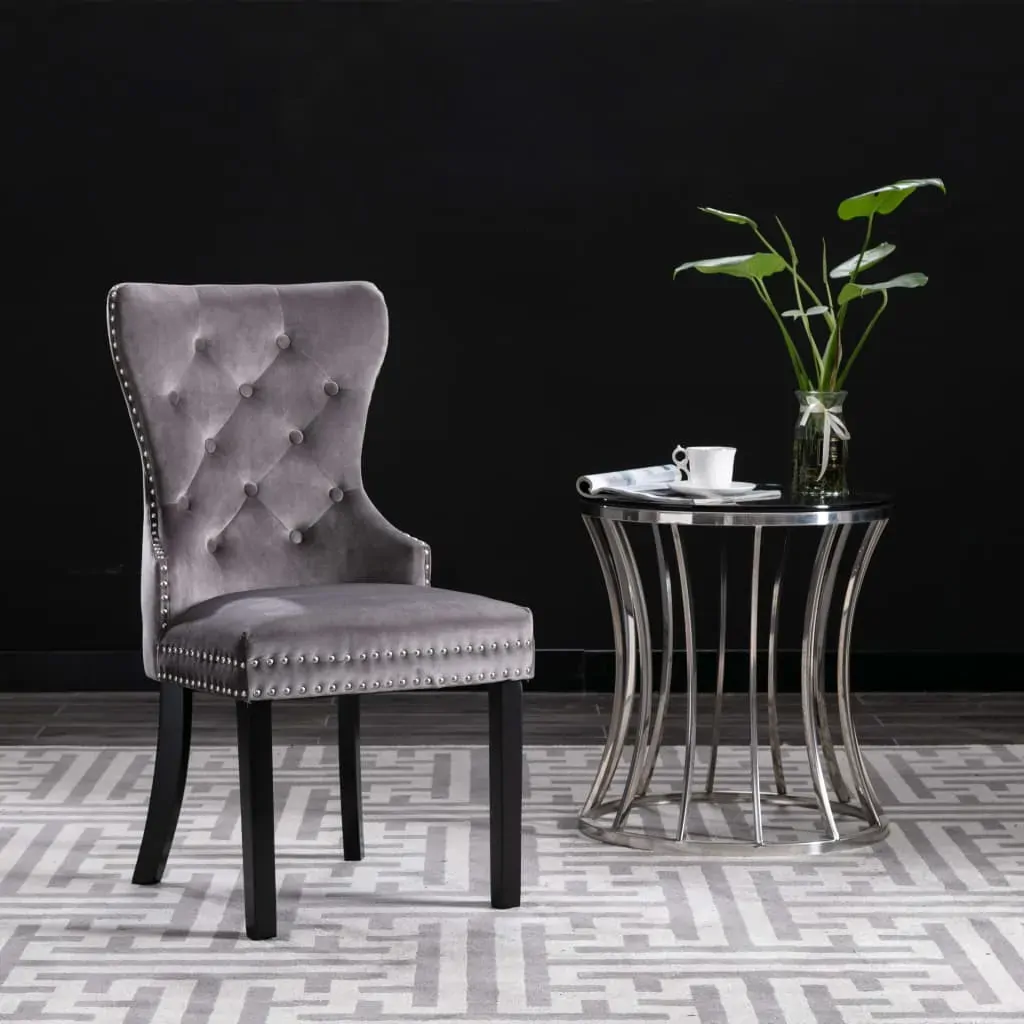 Dining Chairs Grey Velvet Price