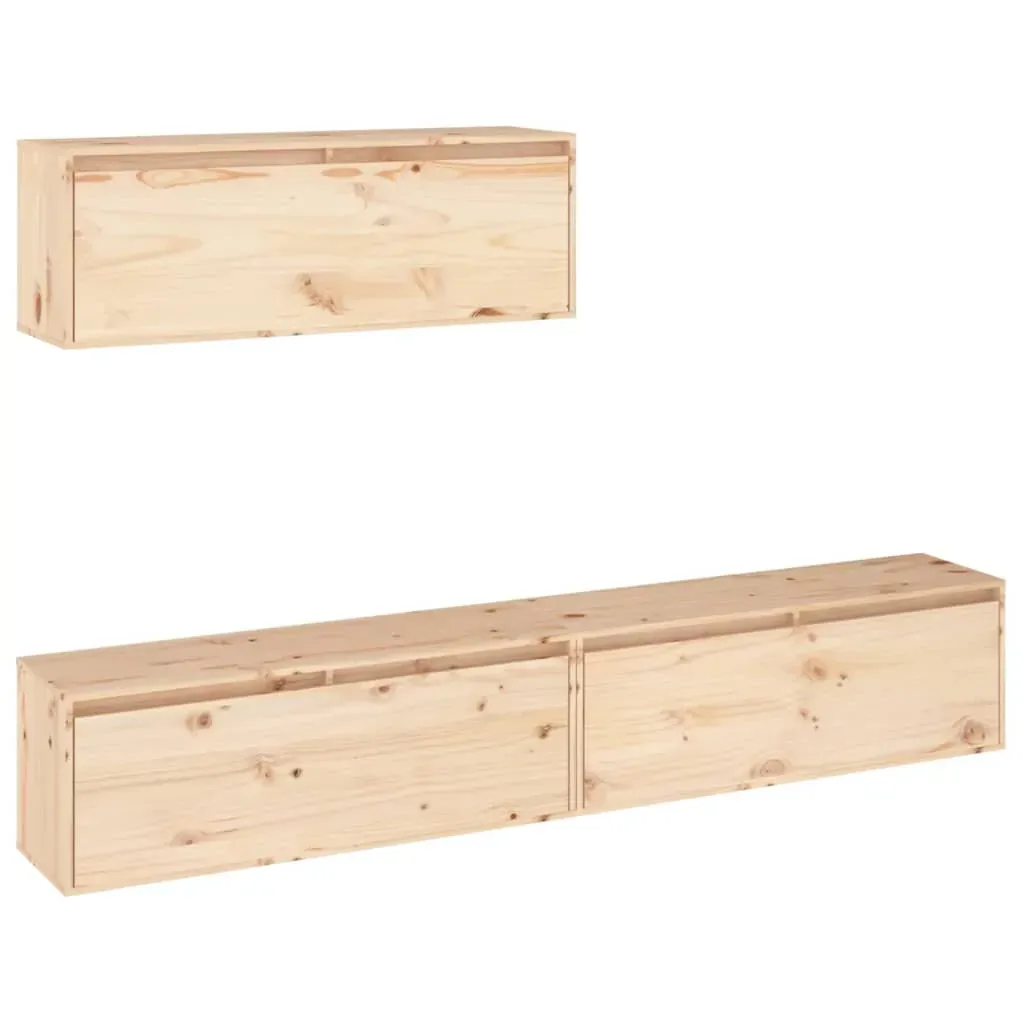 Grafton TV Cabinets 3 pcs Solid Wood Pine Price