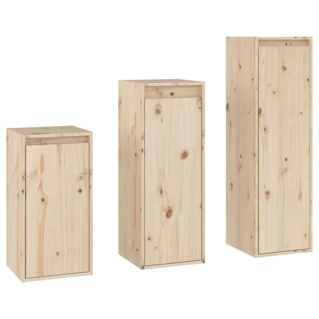 Champlin TV Cabinets 3 pcs Solid Wood Pine Price