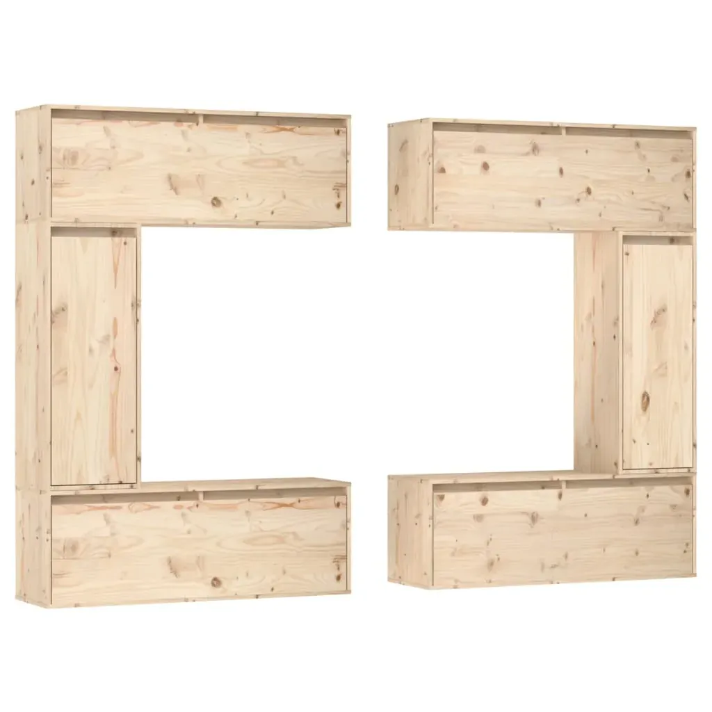 Poinciana TV Cabinets 6 pcs Solid Wood Pine Price