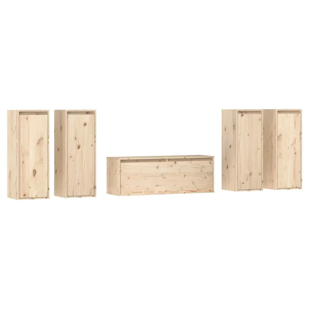Carver TV Cabinets 5 pcs Solid Wood Pine Price