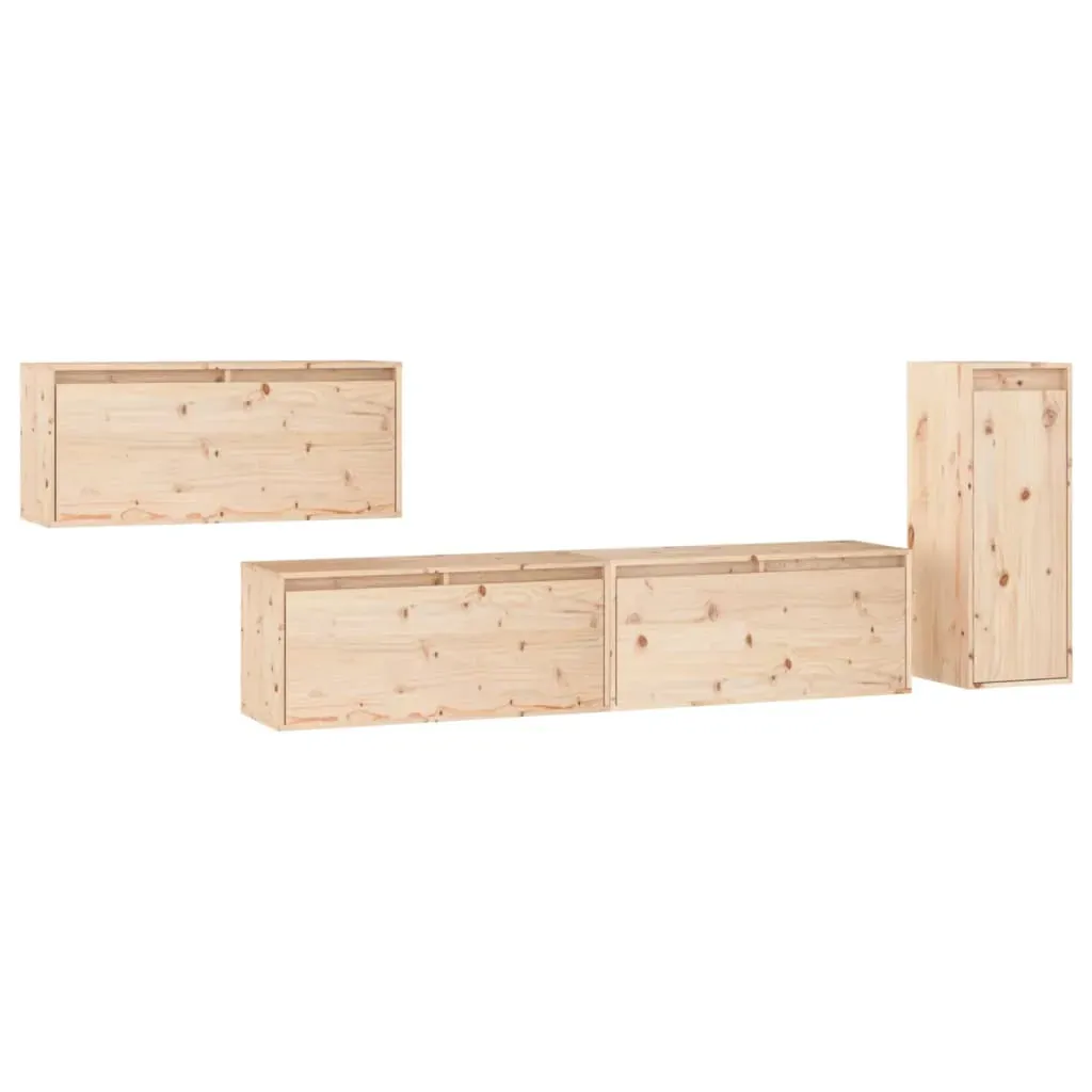 Canterbury TV Cabinets 4 pcs Solid Wood Pine Price