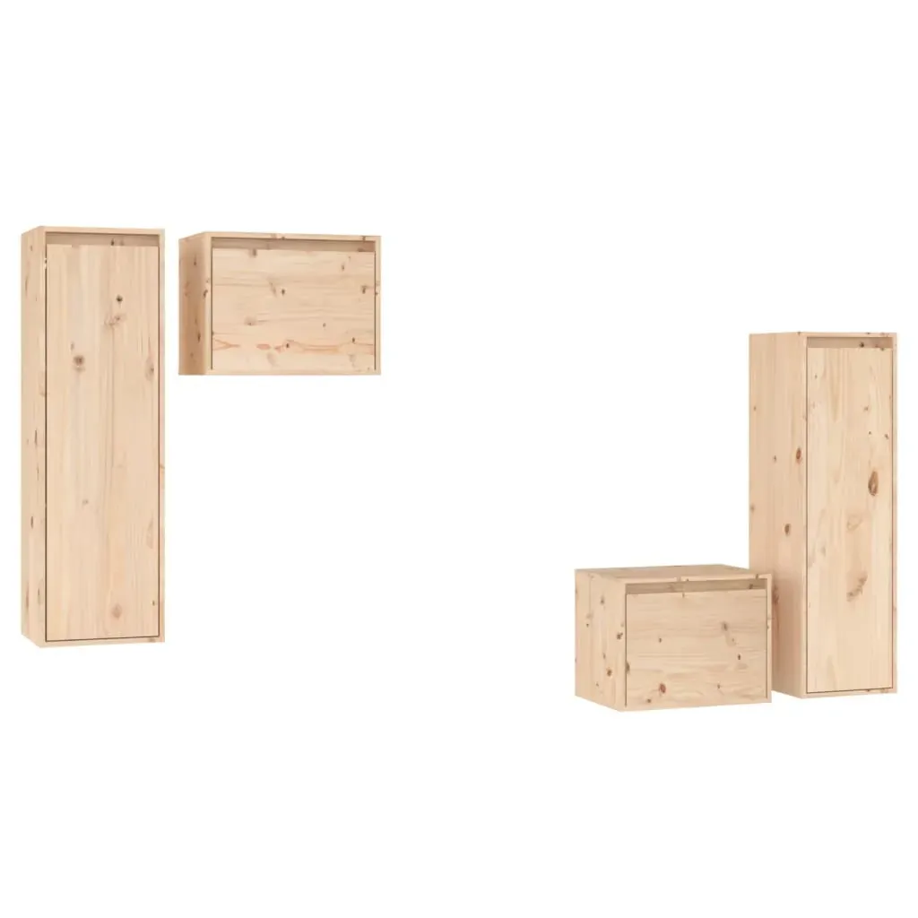Airdrie TV Cabinets 4 pcs Solid Wood Pine Price
