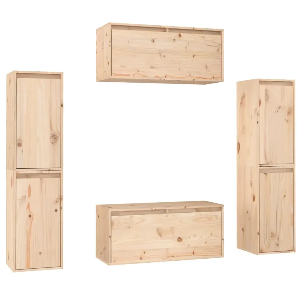 Buckie TV Cabinets 6 pcs Solid Wood Pine Price