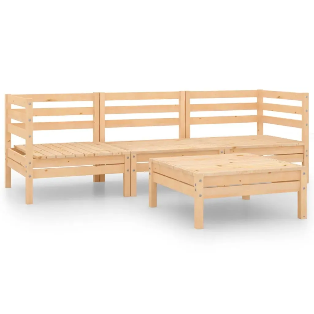 4 Piece Garden Lounge Set Solid Wood Pine Price