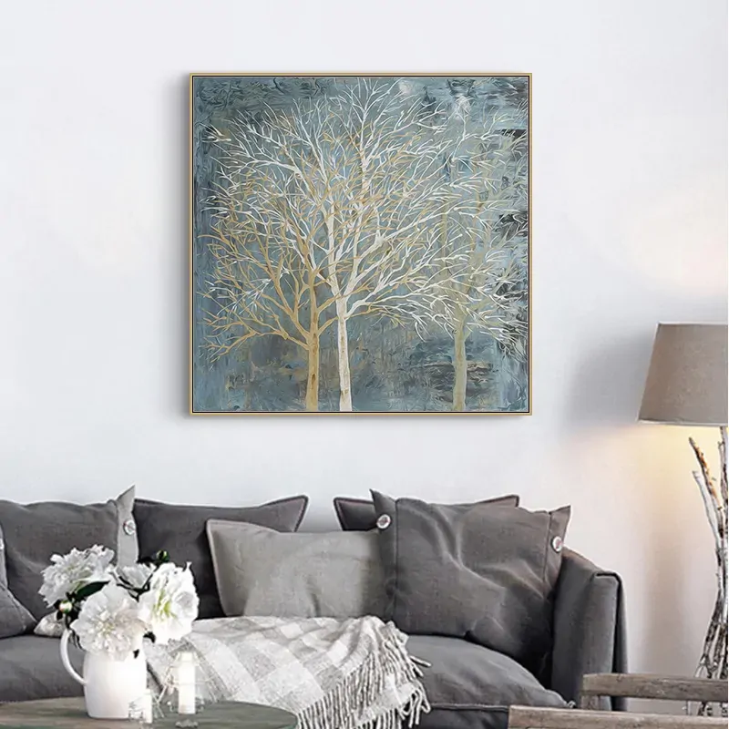 Forest In The Twilight Trees Gold Frame Canvas Wall Art Price