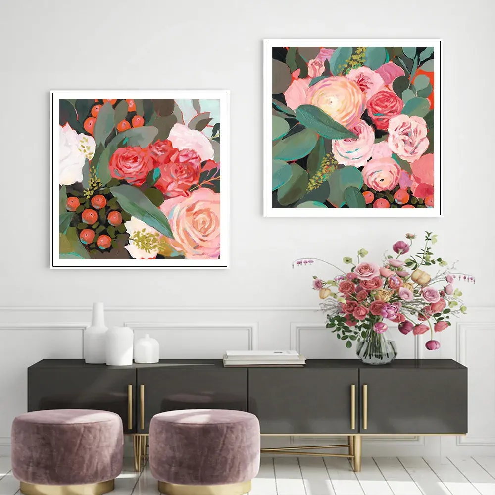 Eucalyptus Bouquet 2 Sets White Frame Canvas Wall Art Price