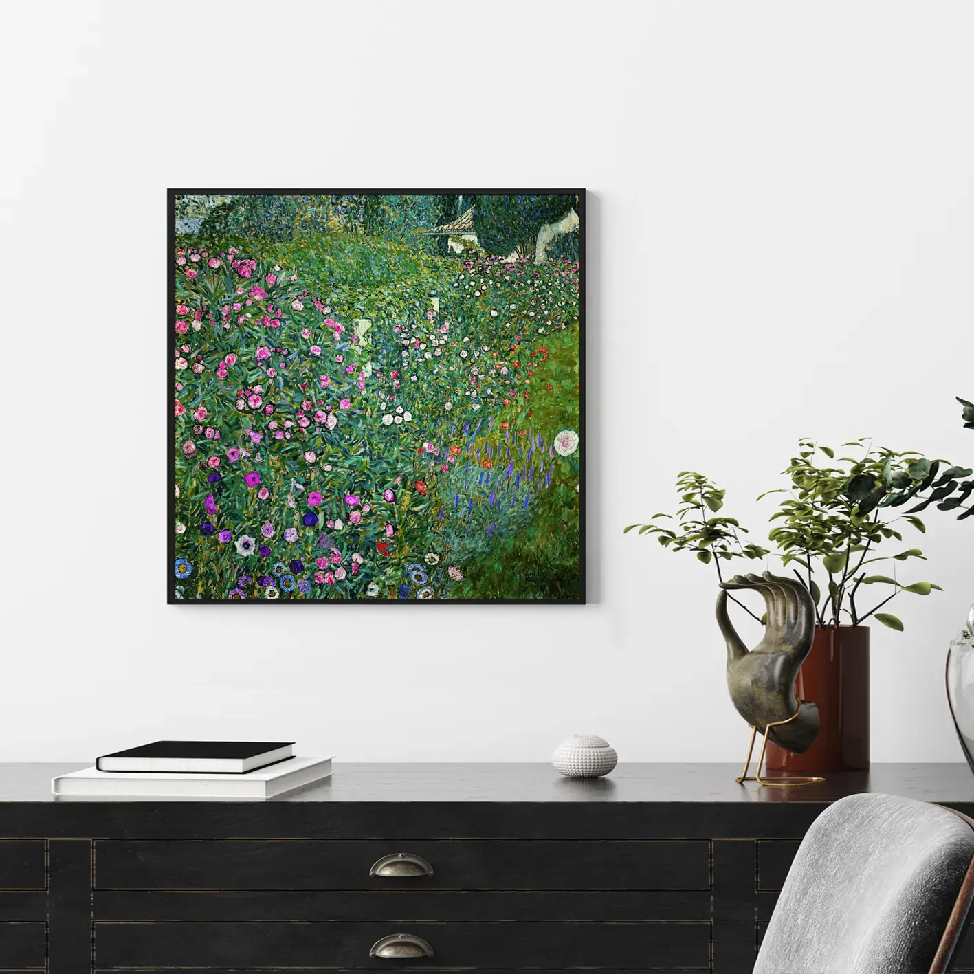 Italian garden by Gustav Klimt Black Frame Canvas Wall Art Price