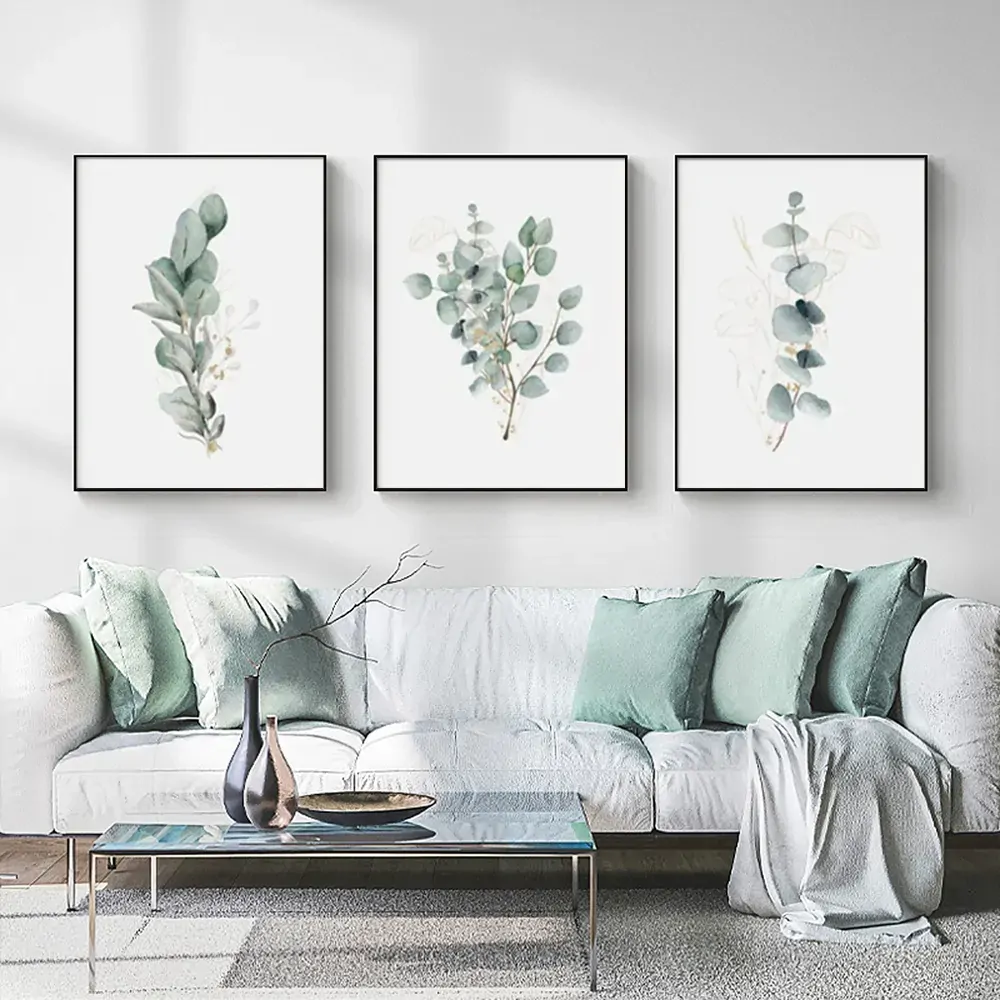 Eucalyptus Plant 3 Sets Black Frame Canvas Wall Art Price