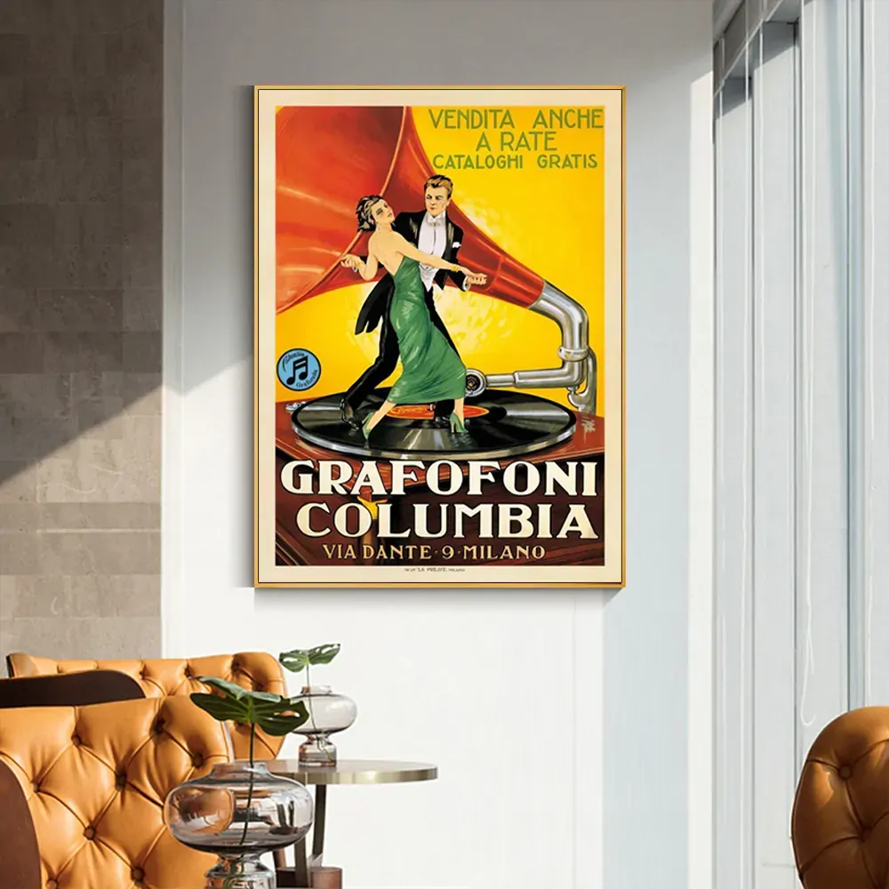 Grafofoni Columbia Gold Frame Canvas Wall Art Price