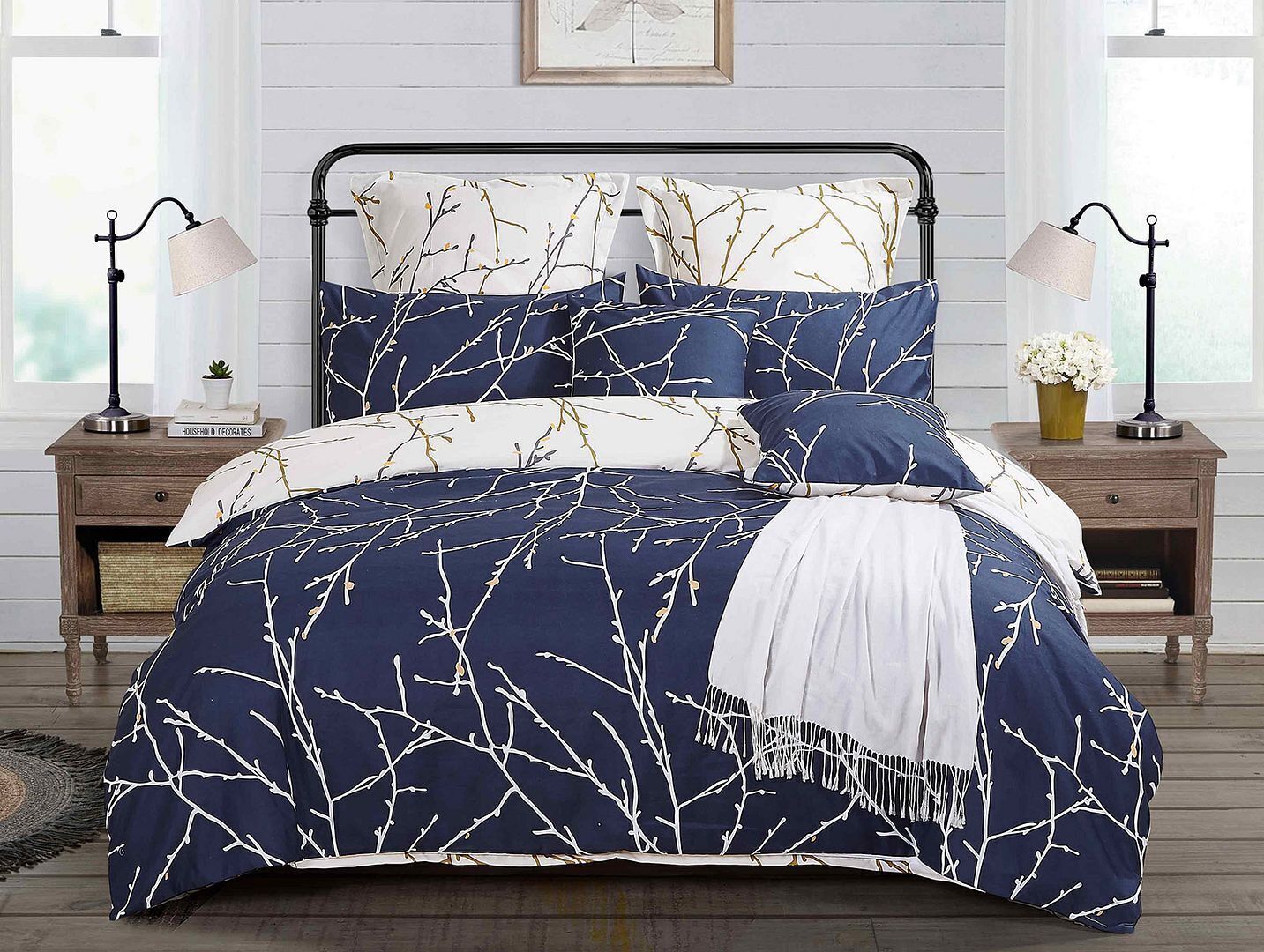 Tree Reversible Blue Duvet Doona Quilt Cover Set Price