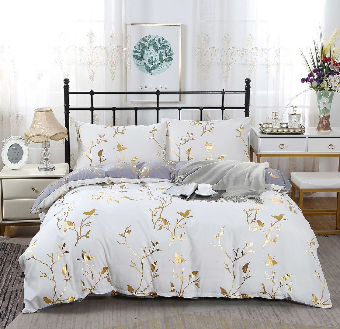 Reversible Design White Duvet Doona Quilt Cover Set Price