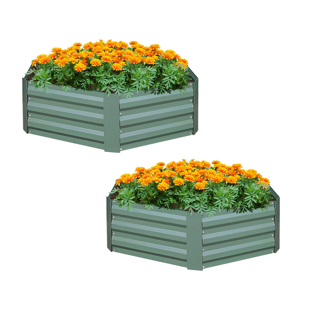 60cm Hexagon Shape Galvanised Raised Garden Bed Vegetable Herb Flower Outdoor Planter Box Price