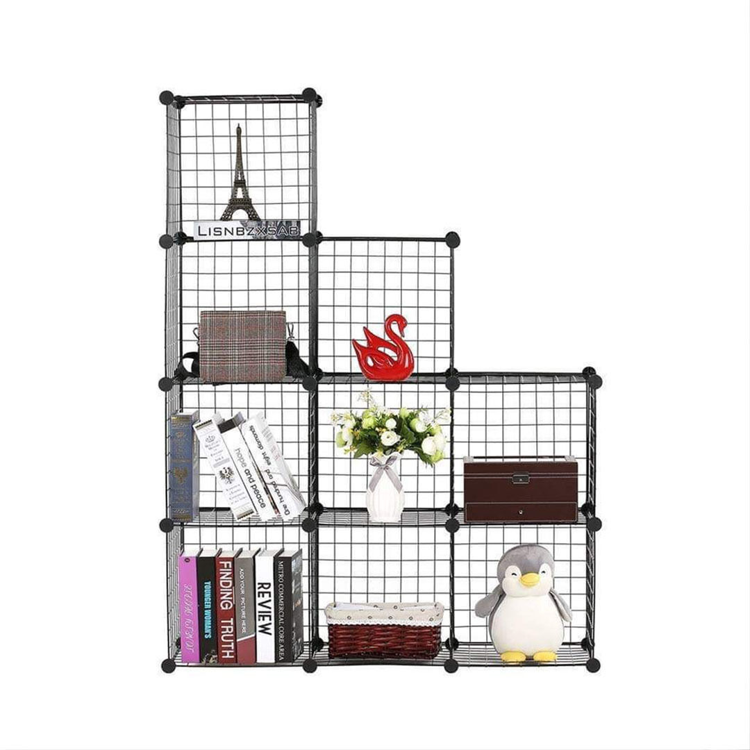 Black Portable 12-Cube Storage Organiser Foldable DIY Modular Grid Space Saving Shelf Price
