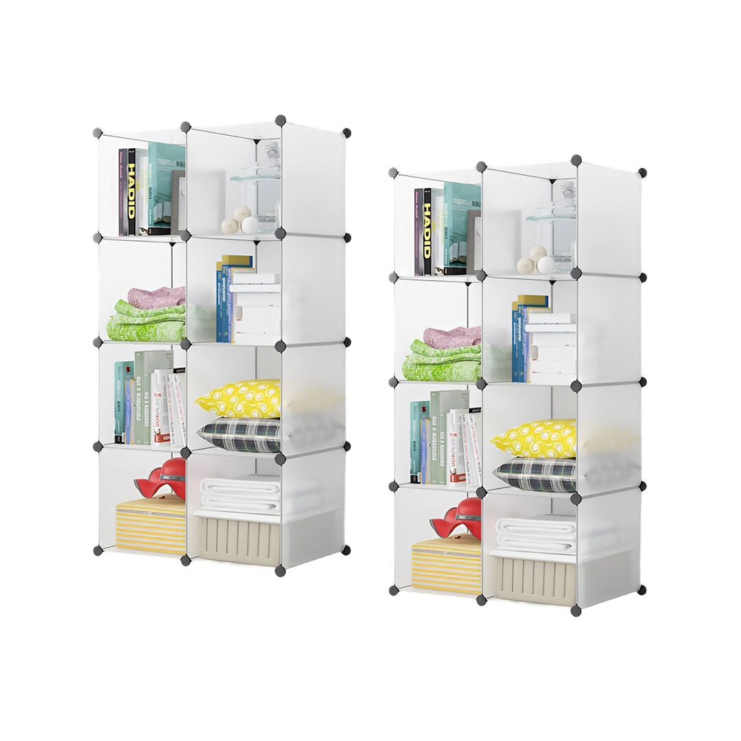 8-Cube Transparent Shelf Box Portable Cubby DIY Storage Shelves Modular Closet Organiser Price