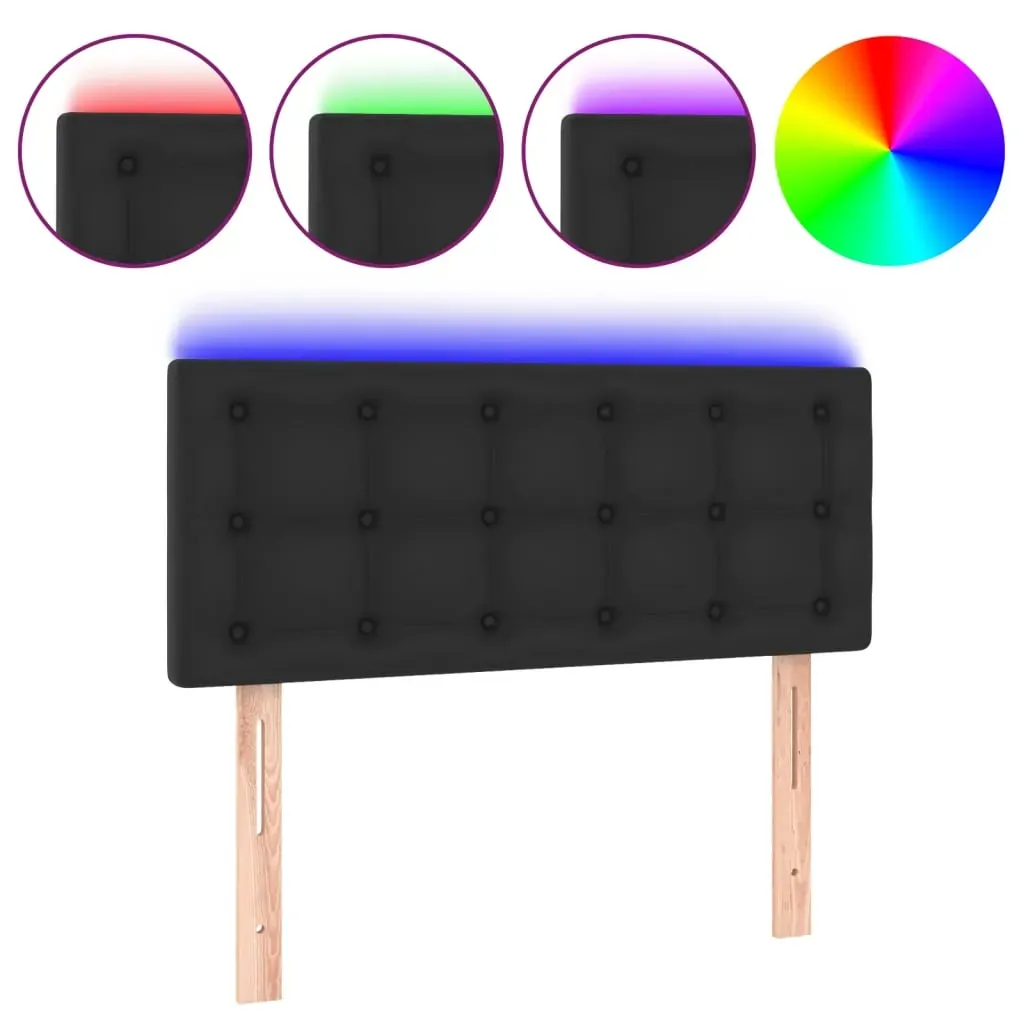 LED Headboard Black Faux Leather Price