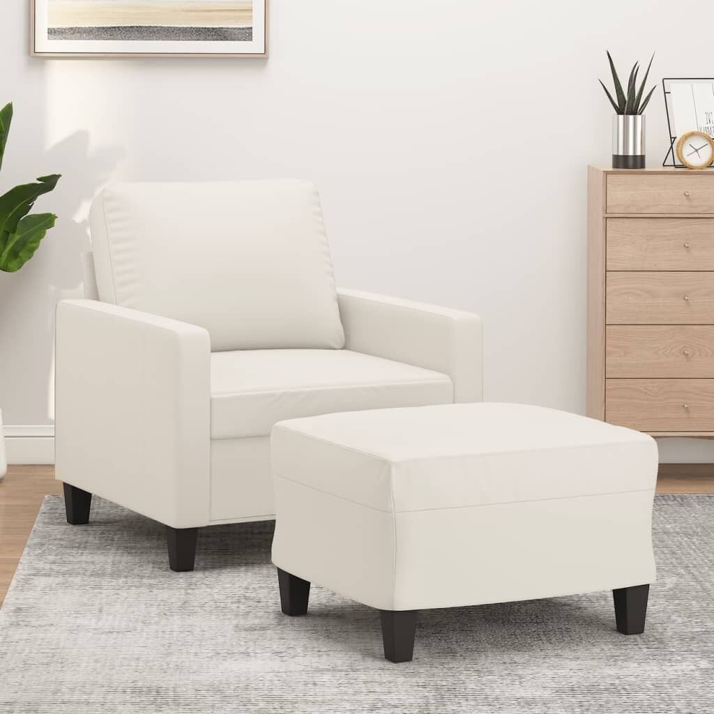 Fairmont Sofa Chair with Footstool Faux Leather Price