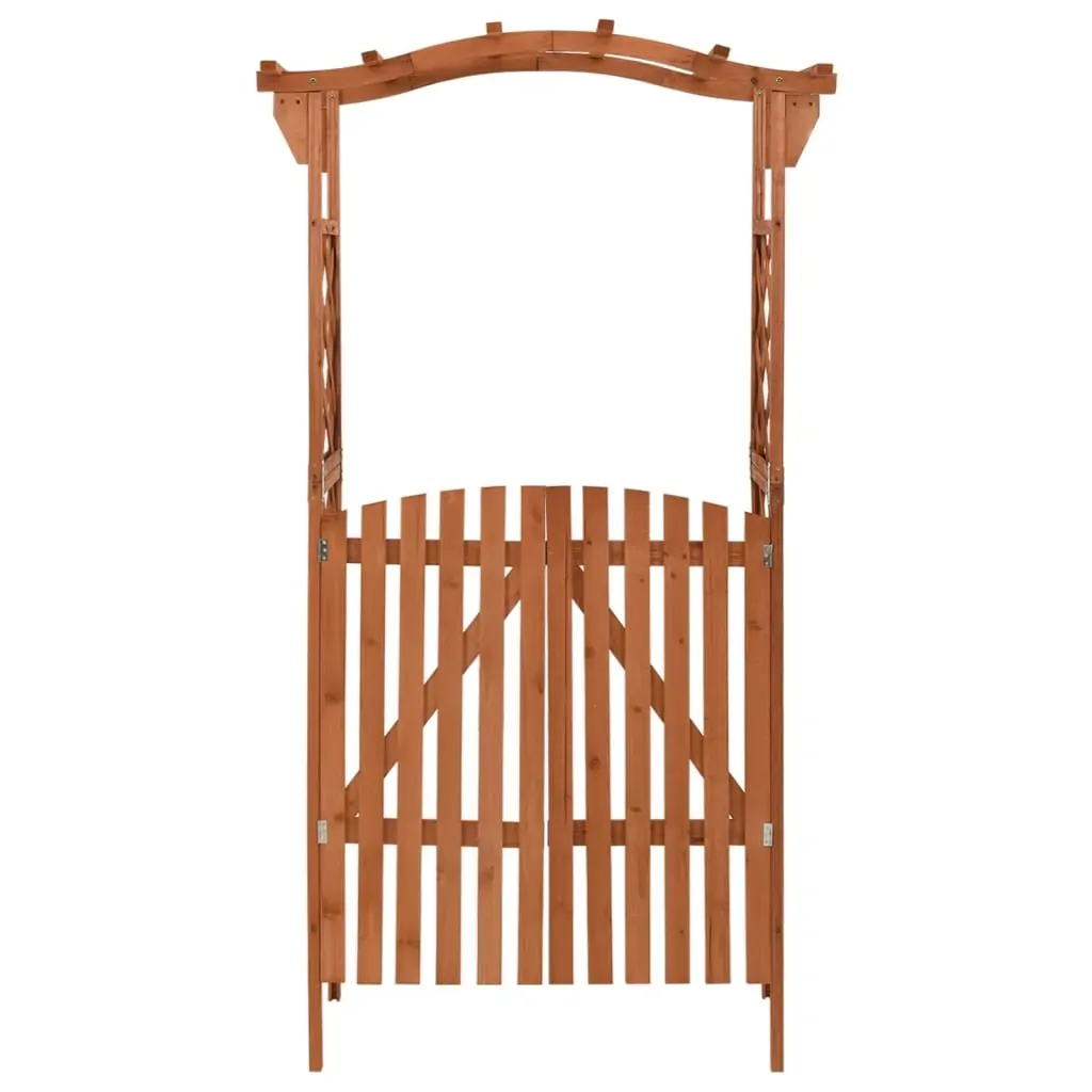 Pergola with Gate 116x40x204 cm Solid Firwood Price