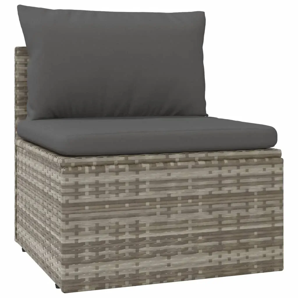 Garden Sofa with Cushion Grey 57x57x56 cm Poly Rattan Price