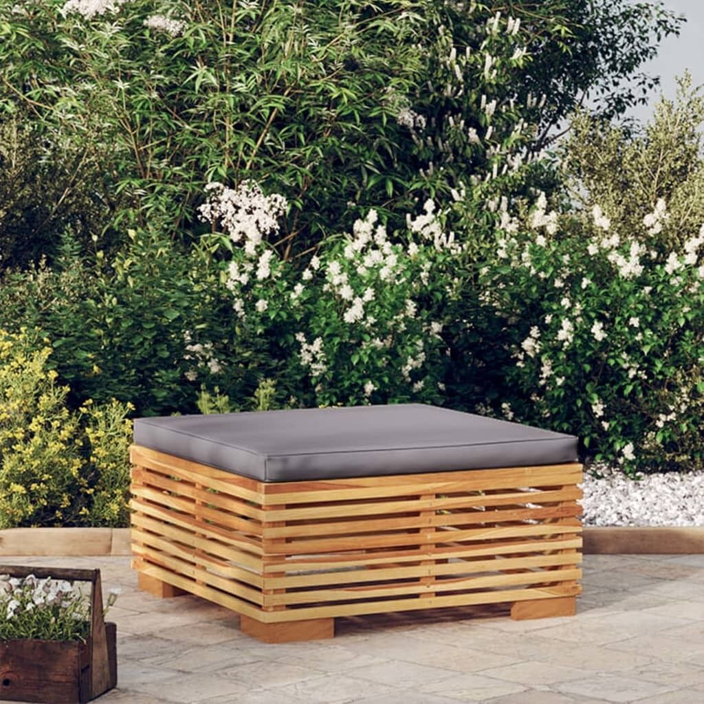 Garden Footrest with Cushion Solid Wood Teak Price