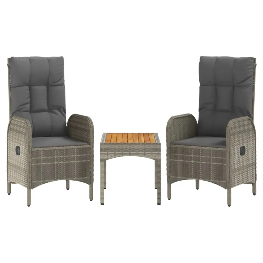 3 Piece Garden Lounge Set with Cushions Poly Rattan Price
