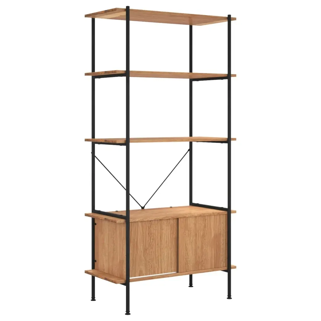 5-Tier Shelving Unit with Cabinet 80x40x163 cm Steel and Engineered Wood Price