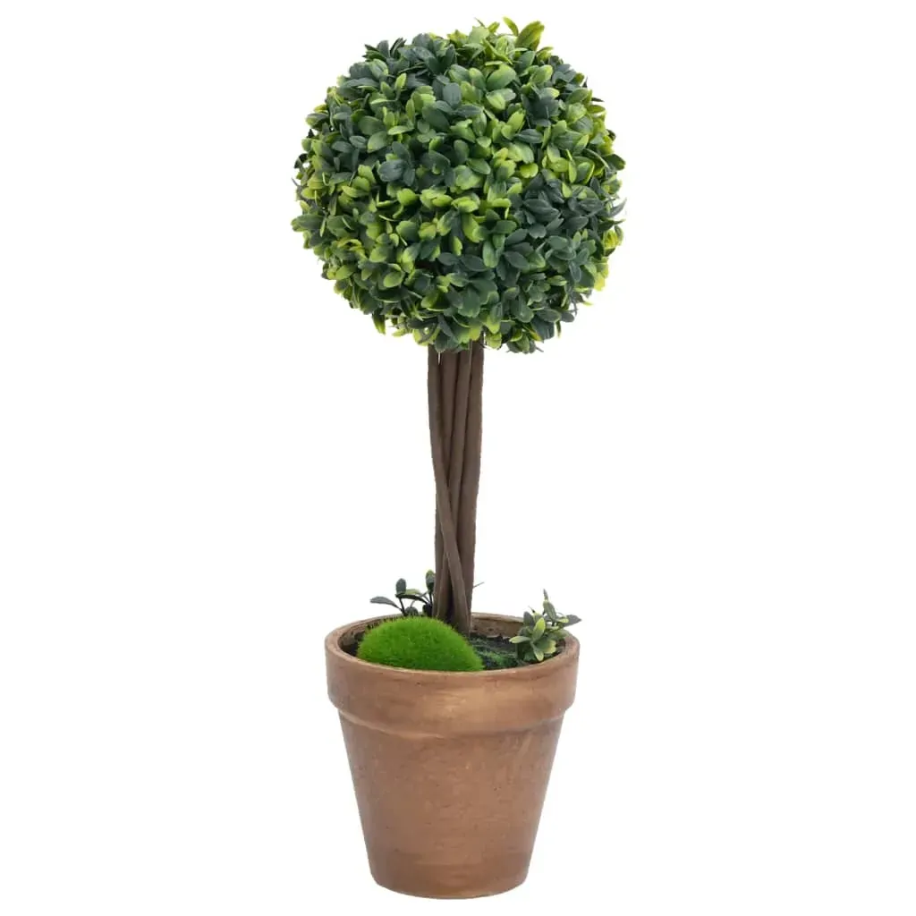 Artificial Boxwood Plants 2 pcs with Pots Ball Shaped Green Price
