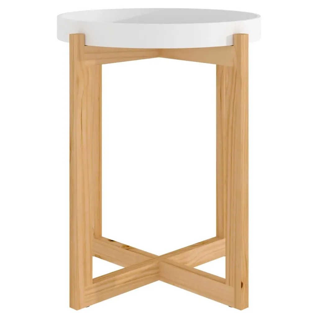 Coffee Table 41x41x48.5cm Engineered Wood&Solid Wood Pine Price