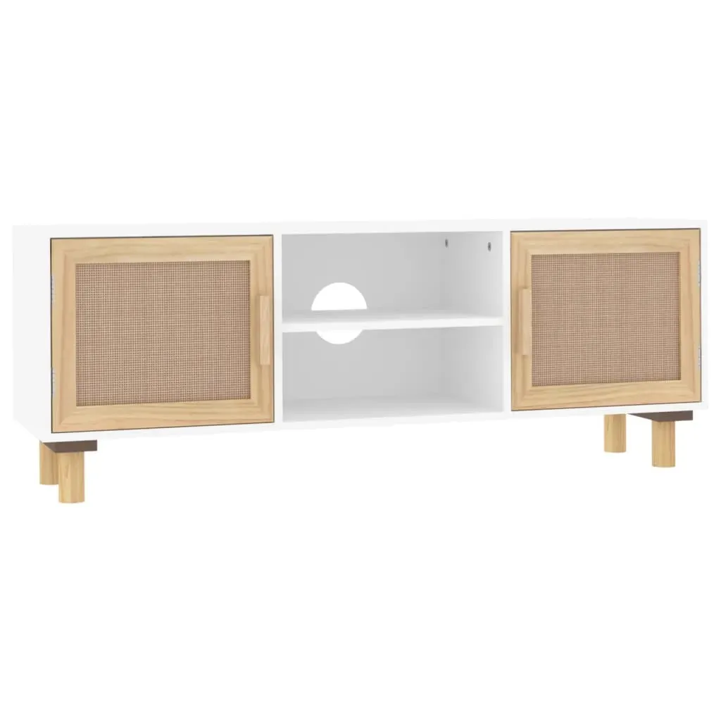 Carlos TV Cabinet 105x30x40 cm Solid Wood Pine&Natural Rattan Price