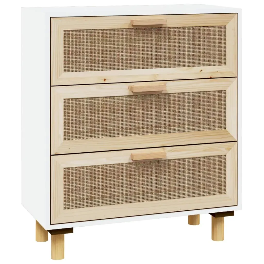 Sideboard 60x30x70 cm Solid Wood Pine and Natural Rattan Price