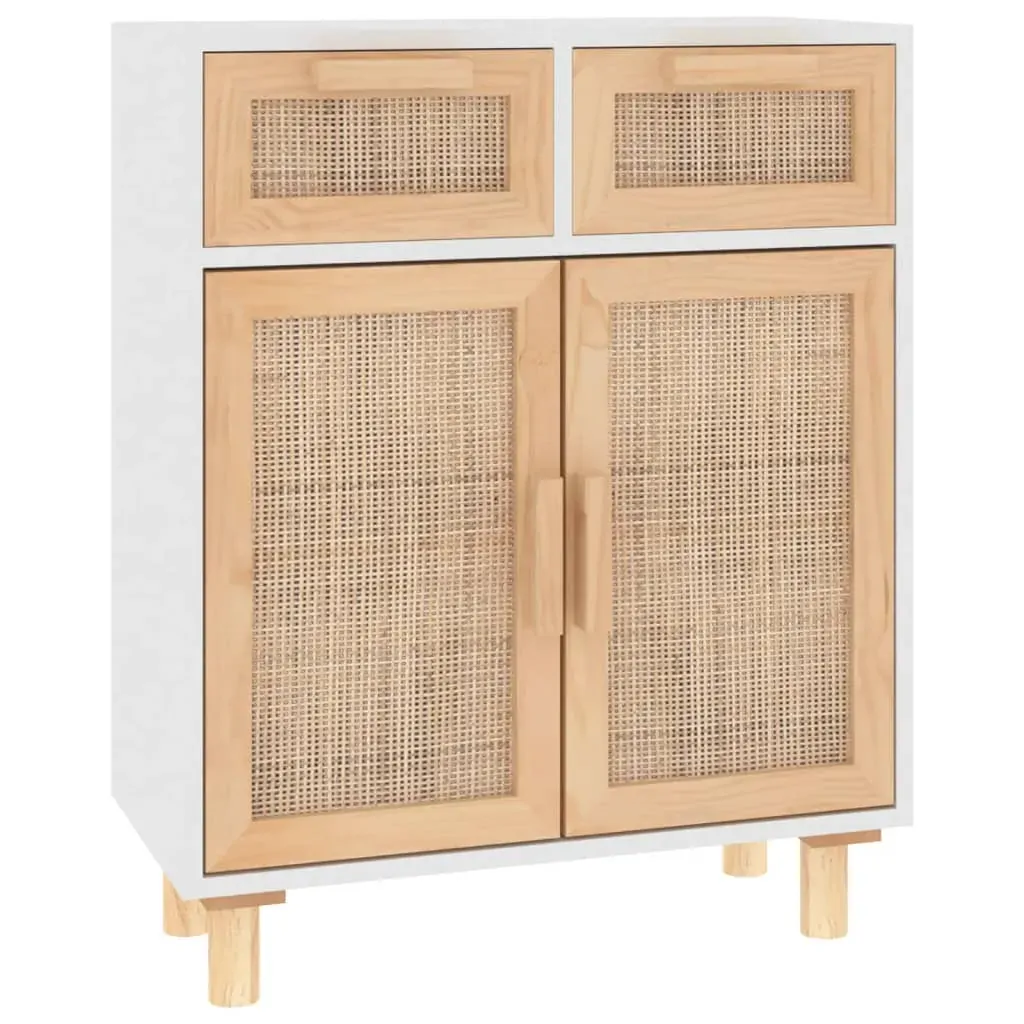 Sideboard 60x30x75 cm Solid Wood Pine and Natural Rattan Price