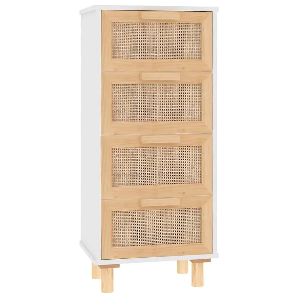 Sideboard 40x30x90 cm Solid Wood Pine and Natural Rattan Price
