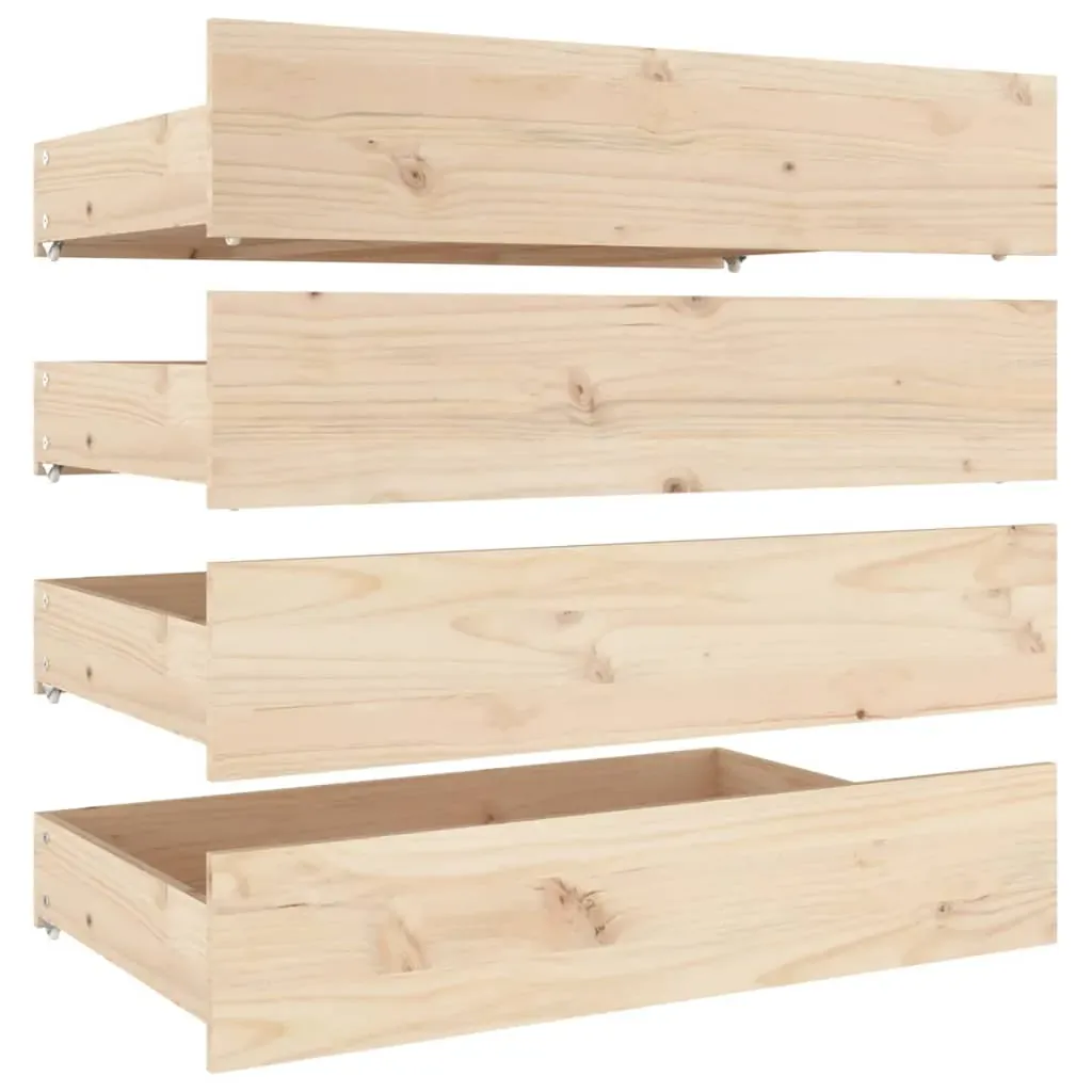 Bed Drawers 4 pcs Solid Wood Pine Price