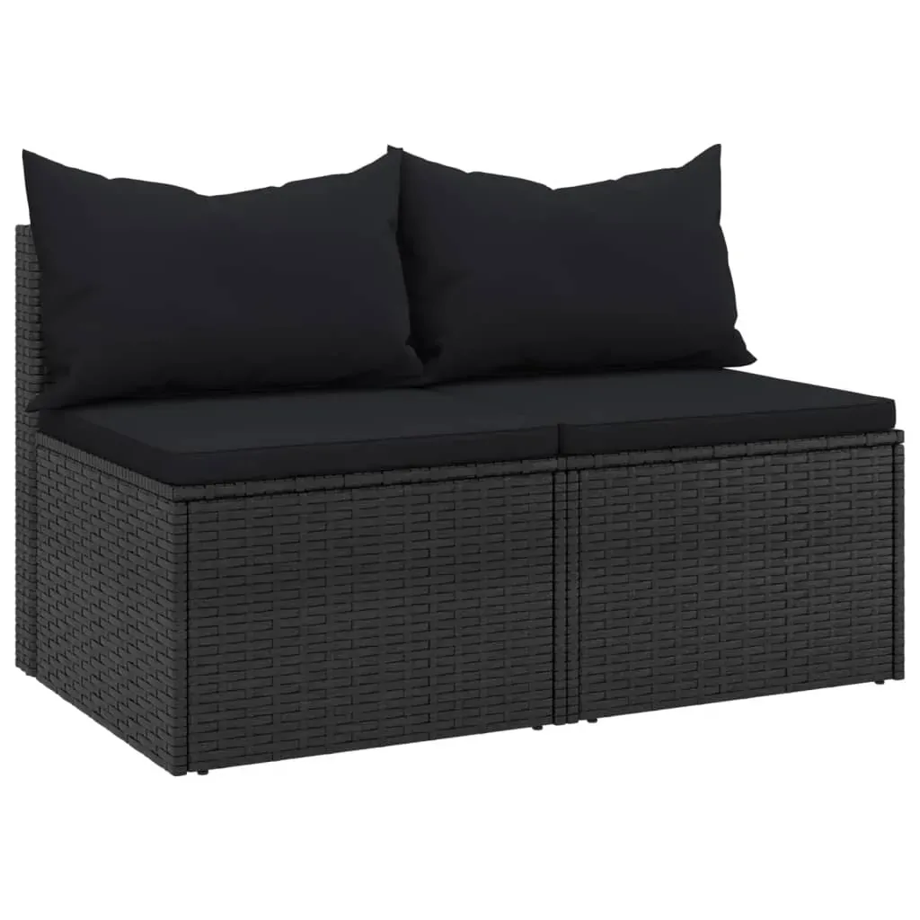 Garden Middle Sofas with Cushions 2 pcs Poly Rattan Price