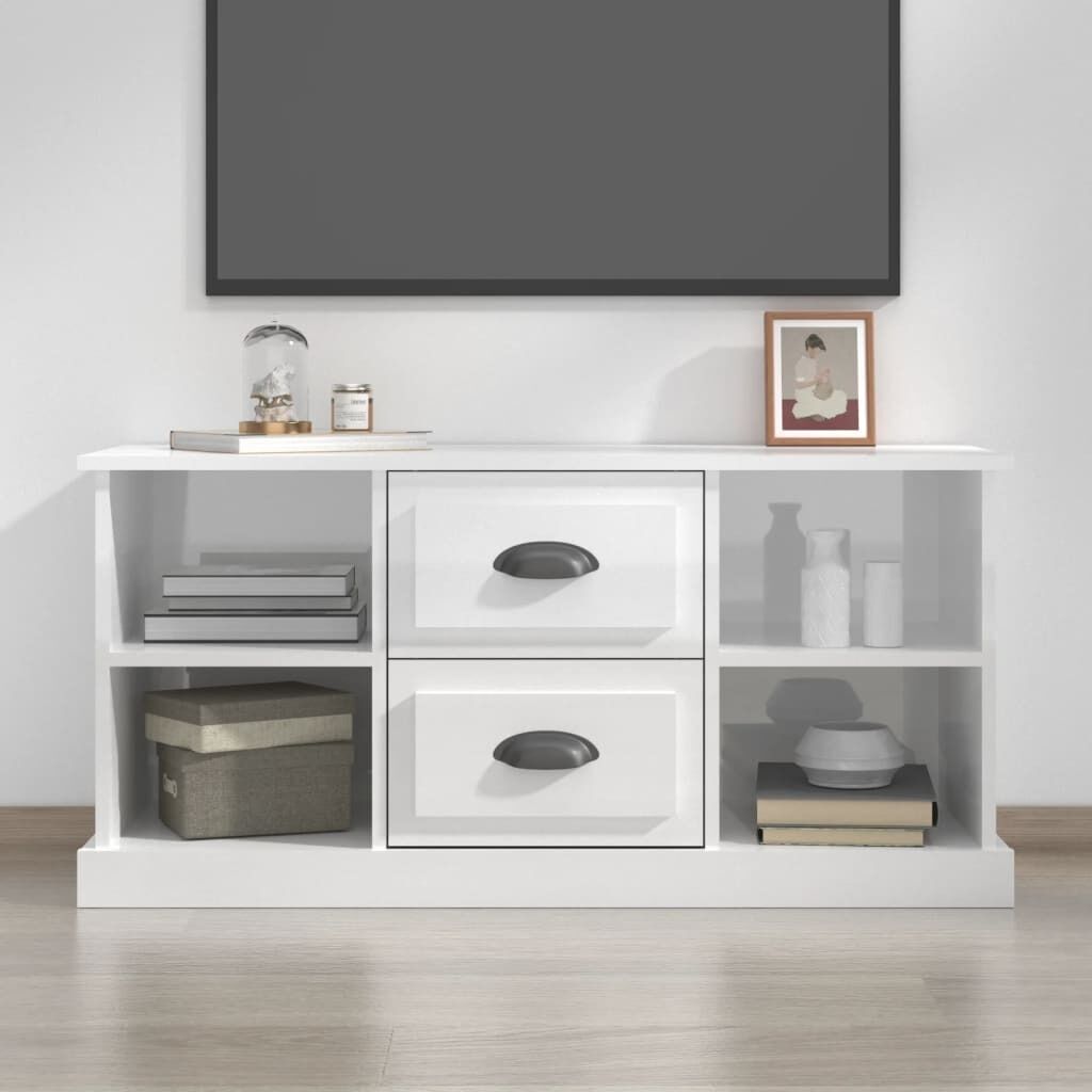 TV Cabinet White 99.5x35.5x48 cm Engineered Wood Price