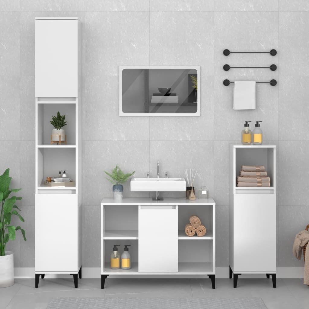2 Piece Bathroom Furniture Set Engineered Wood Price