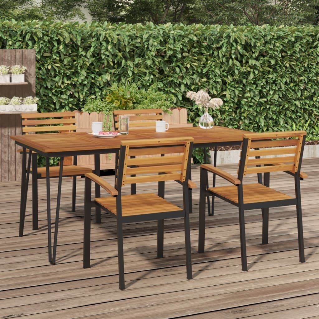 Garden Table with Hairpin Legs Solid Wood Acacia Price