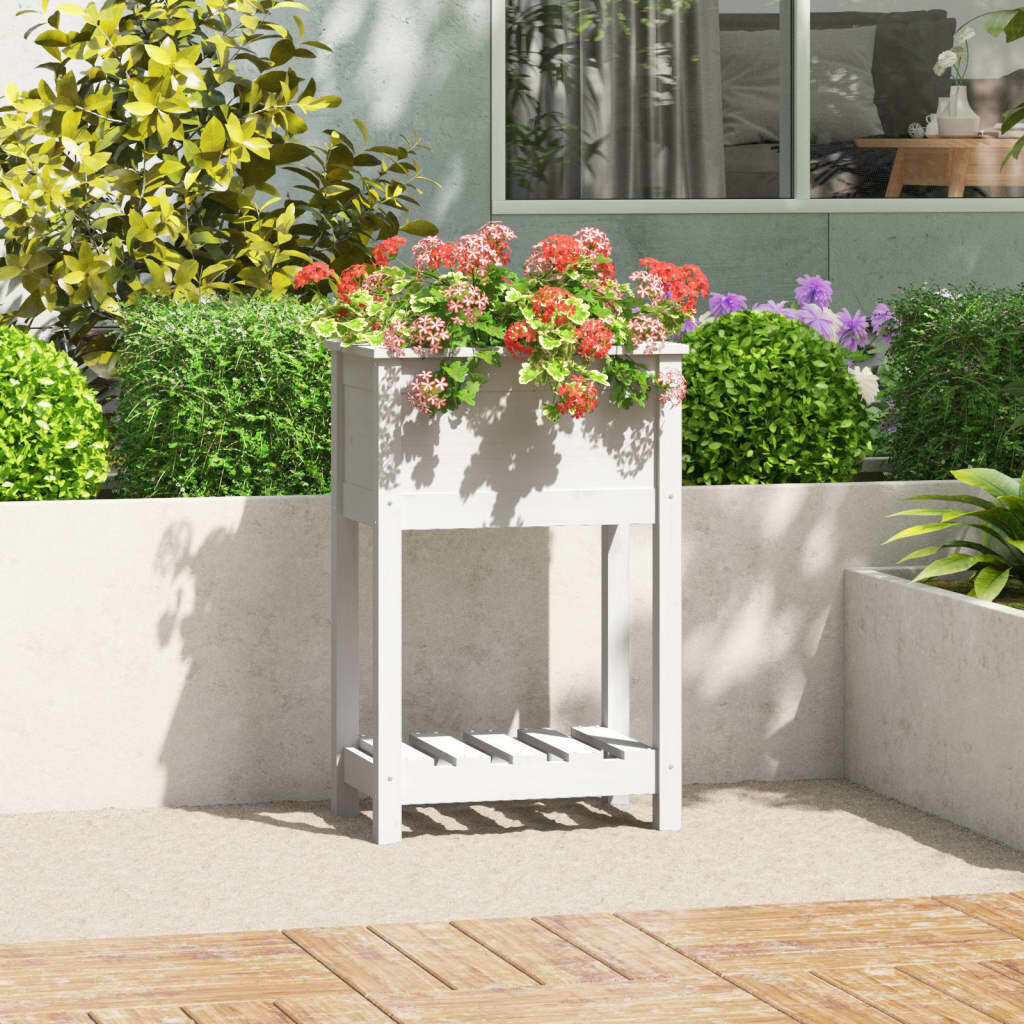 Planter with Shelf Solid Wood Pine Price