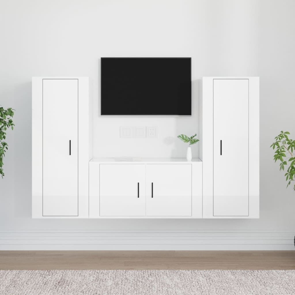 3 Piece TV Cabinet Set Engineered Wood Price