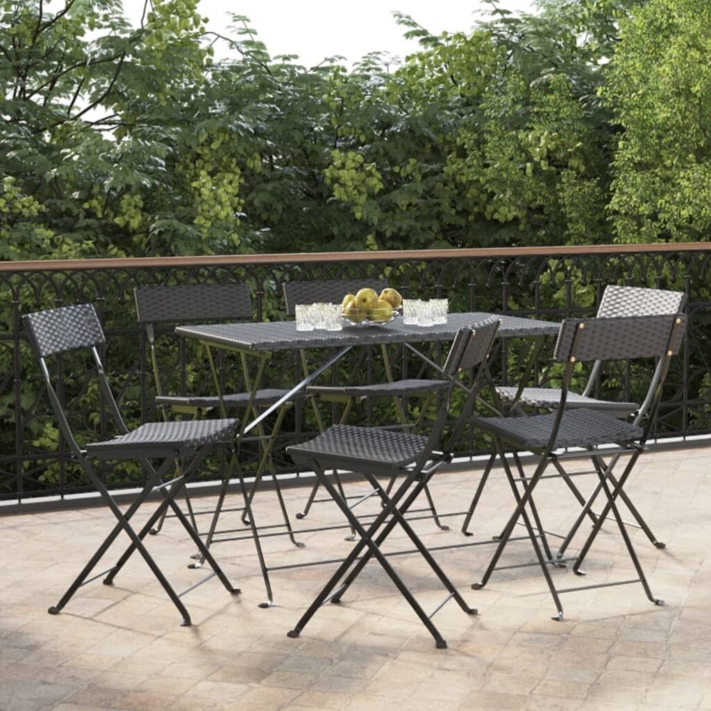 Folding Bistro Chairs Poly Rattan and Steel Price