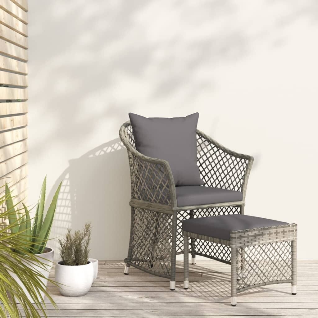 2 Piece Garden Lounge Set with Cushions Poly Rattan Price